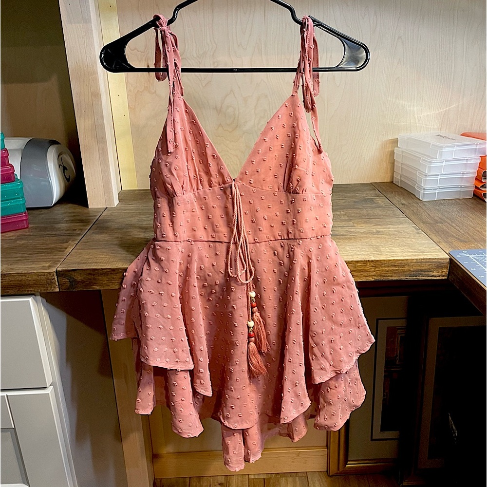 Pink Flowy Romper